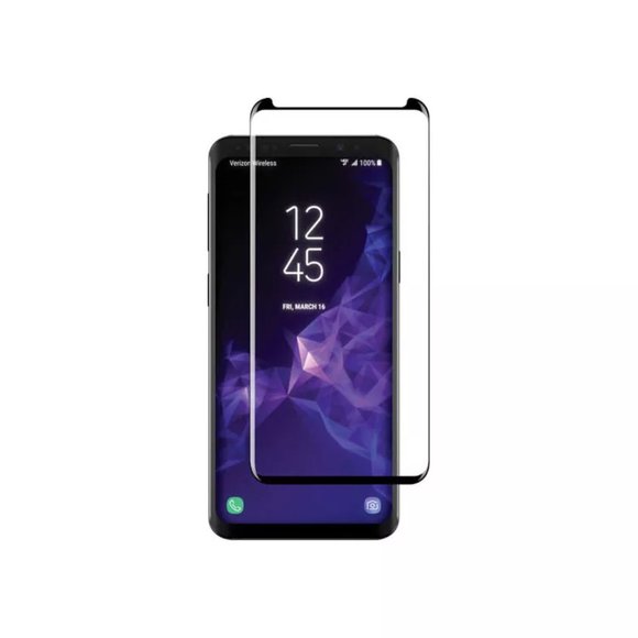 Verizon Curved Glass Protector for Samsung Galaxy S9 - Clear/Black - Picture 3 of 3